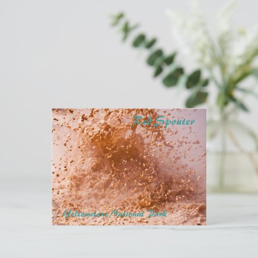 Red Spouter Mud Pot auf Yellowstone Nationalpark Postkarte (Stehend Vorderseite)