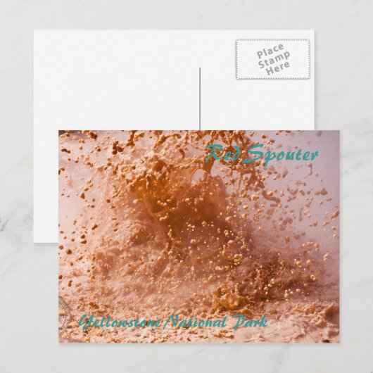 Red Spouter Mud Pot auf Yellowstone Nationalpark Postkarte (Vorne/Hinten)