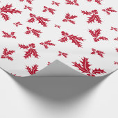 Red Sprig von Holly Berries & Blätter Geschenkpapier (Ecke)