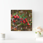Red Spring Bug Wall Clock Quadratische Wanduhr (Zuhause)