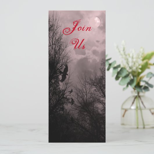 Red Spuk Sky und Raven Custom 4x9.25 Einladung (Stehend Vorderseite)