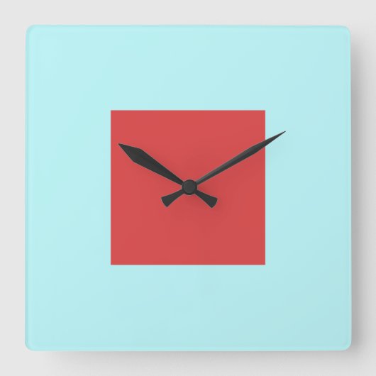 Red Square Acrylic Wall Clock Quadratische Wanduhr (Vorderseite)