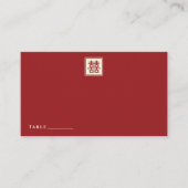Red Square Double Happiness Einfache chinesische H Platzkarte (Vorderseite)