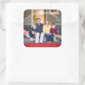 Red Square Frohe Weihnachts-Foto Stickers (Tasche)