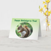 Red Squirrel Birthday Karte (Gelbe Blume)