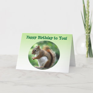 Red Squirrel Birthday Karte