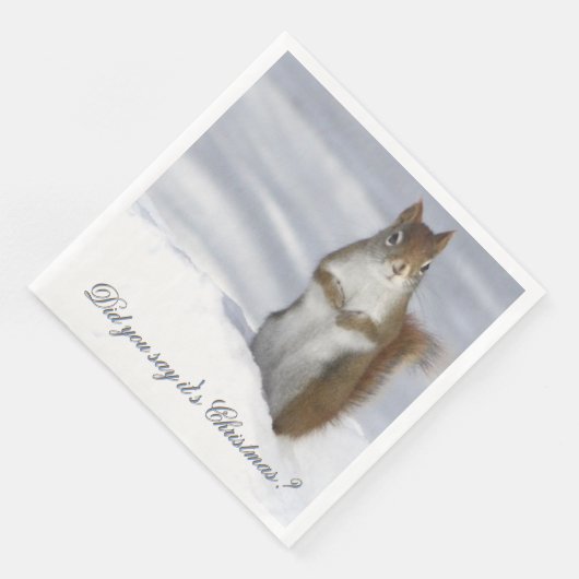 Red Squirrel Christmas Napkin Serviette (Ecke)