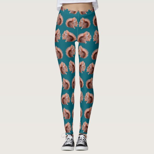 Red Squirrel Frenzy Leggings (Vorderseite)