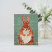 Red Squirrel Retro Postcard Postkarte (Stehend Vorderseite)