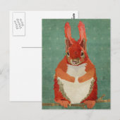 Red Squirrel Retro Postcard Postkarte (Vorne/Hinten)