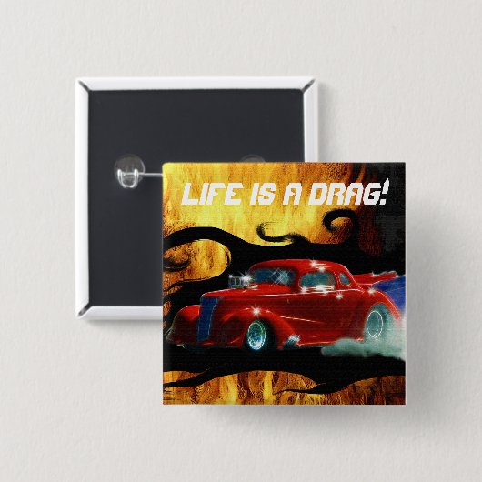 Red Srauking Doorslammer Drag Racing Car Button (Vorne & Hinten)