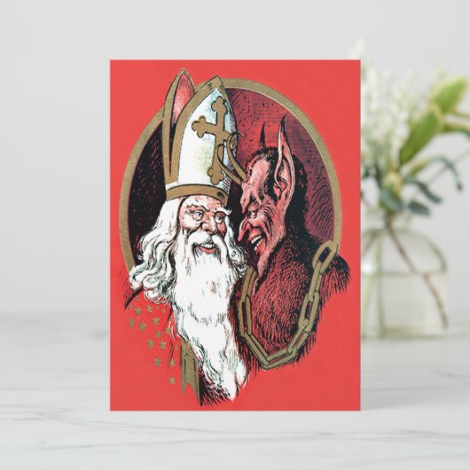 Red St Nicholas Krampus (Stehend Vorderseite)