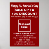 Red St. Patrick's Day Business Sale Poster (Vorne)
