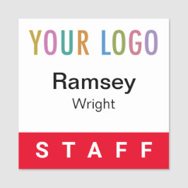 Red Staff Name Abzeichen Event Logo 2x2 Button