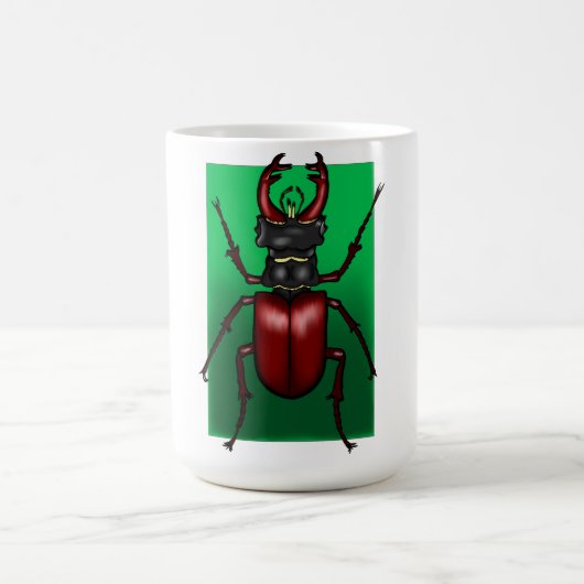 Red Stag Beetle Illustration Kaffeetasse (Mittel)