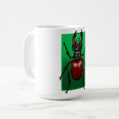 Red Stag Beetle Illustration Kaffeetasse (Vorderseite Links)