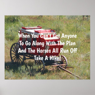 Red Stagecoach Funny Poster