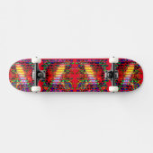 Red Stagger Strip Skateboard (Horizontal)