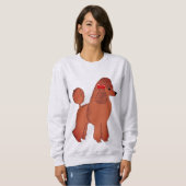 Red Standard Poodle mit Bow Women's Sweatshirt (Vorne ganz)