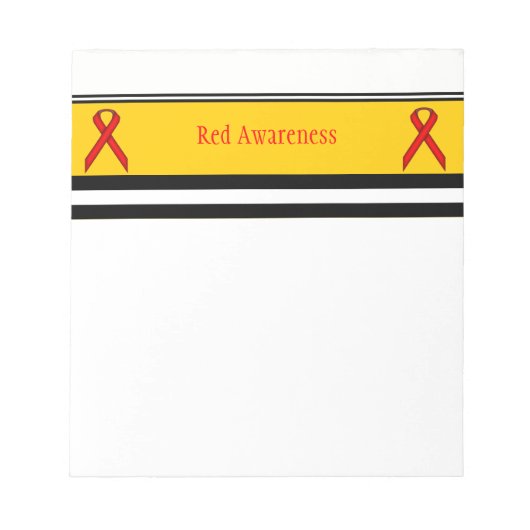 Red Standard Ribbon Notizblock (Vorderseite)