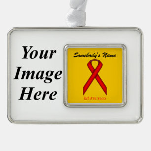 Red Standard Ribbon Tmpl (H-I) von Kenneth Yoncich Rahmen-Ornament Silber