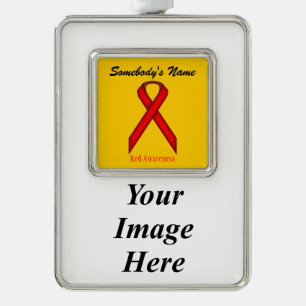 Red Standard Ribbon Tmpl (V-I) von Kenneth Yoncich Rahmen-Ornament Silber