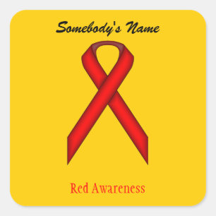 Red Standard Ribbon von Kenneth Yoncich Quadratischer Aufkleber