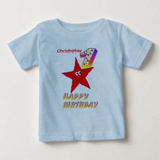 Red Star 1. Geburtstag Shirt (Vorderseite)