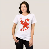 Red Star 4. Juli Unabhängigkeitstag Tri-Blend Shirt (Vorderseite voll)