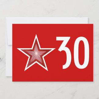 Red Star 'Age' Geburtstagseinladung Rot Einladung