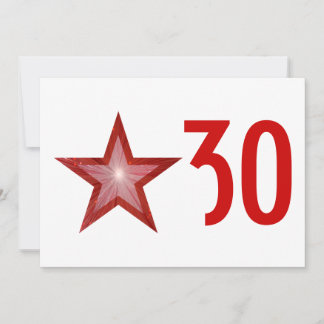 Red Star 'Age' Geburtstagseinladung weiß Einladung