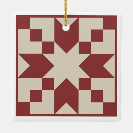 Red Star Barn Quilt Ornament (Rückseite)