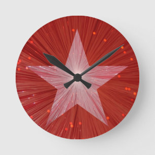 Red Star Clock Runde Wanduhr