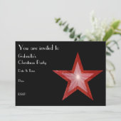 Red Star Einladung Vorderseite schwarz (Stehend Vorderseite)