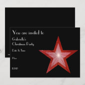Red Star Einladung Vorderseite schwarz (Vorne/Hinten)