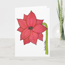 Red Star Flower Blank Karte
