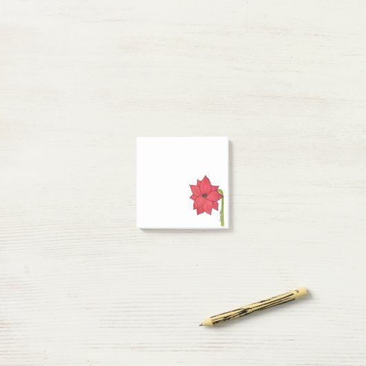 Red Star Flower Blank Post-it Klebezettel (Auf Schreibtisch)