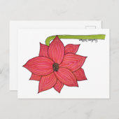 Red Star Flower Postcard Postkarte (Vorne/Hinten)