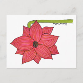 Red Star Flower Postcard Postkarte