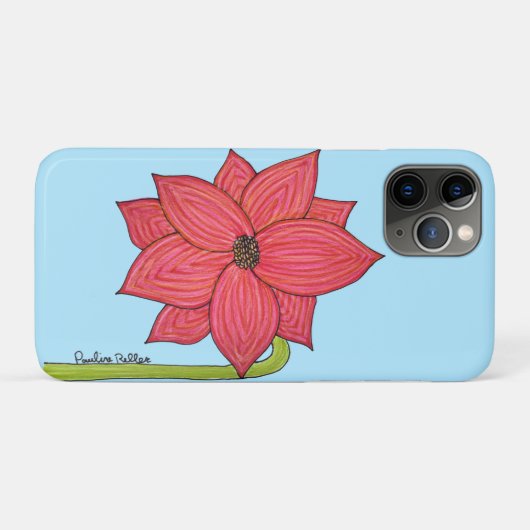 Red Star Flower with Blue background Case-Mate iPhone Hülle (Rückseite (Horizontal))