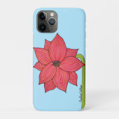 Red Star Flower with Blue background Case-Mate iPhone Hülle (Rückseite)