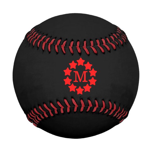 Red Star Frame Mit Monogramm Black Baseball (Vorderseite)