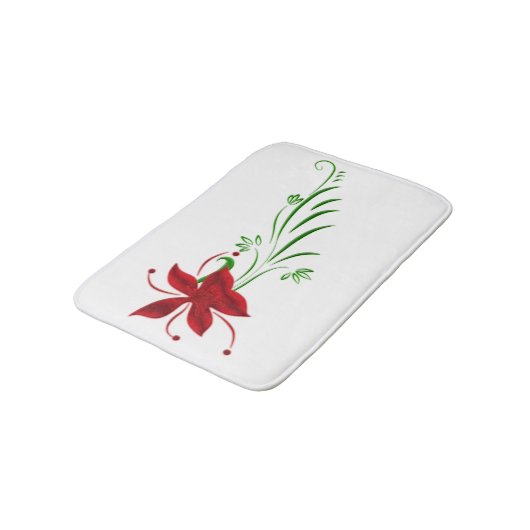 Red Star Gazer Lily Bath Mat Badematte (Schrägansicht)