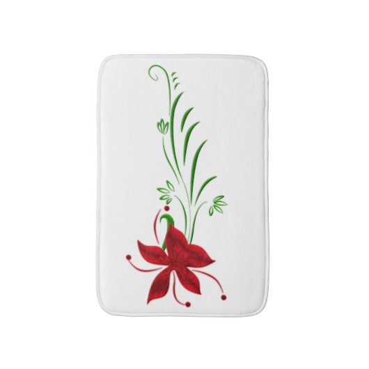 Red Star Gazer Lily Bath Mat Badematte (Vorderseite Vertikal)