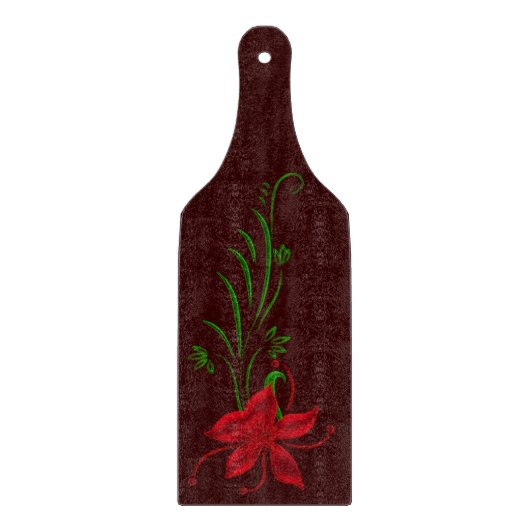 Red Star Gazer Lily Cutting Board Schneidebrett (Vorderseite)