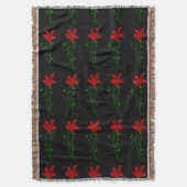 Red Star Gazer Lily Throw Blanket Decke (Vorderseite Vertikal)