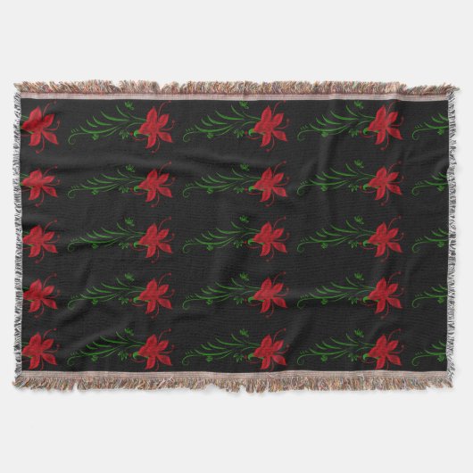 Red Star Gazer Lily Throw Blanket Decke (Vorderseite)