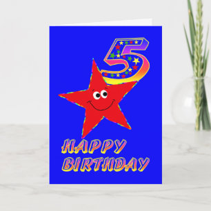 Red Star Happy 5. Geburtstagskarte Karte