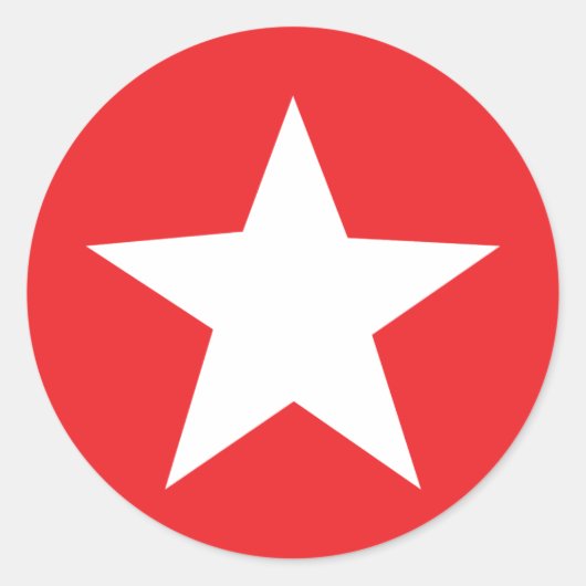 Red Star Icon Runder Aufkleber (Vorderseite)