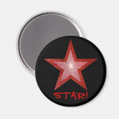 Red Star Kühlschrank 'STAR' Magnet rund schwarz (Vorderseite/Rückseite)